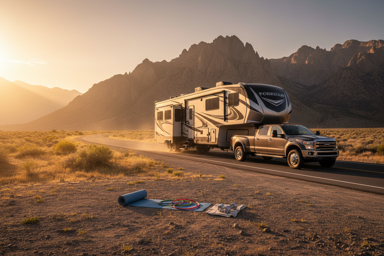 Fifth Wheel and Workout Equipment Banner